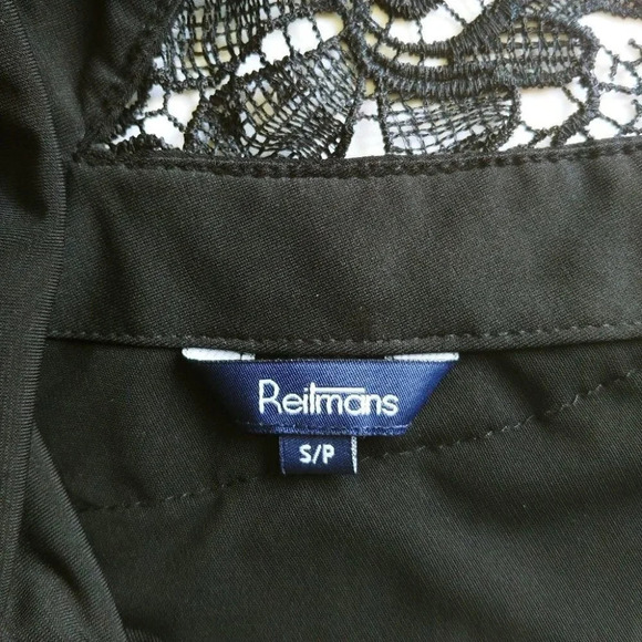 Reitmans  Black Top With Cowl Neckline Lace Back S - Picture 7 of 8